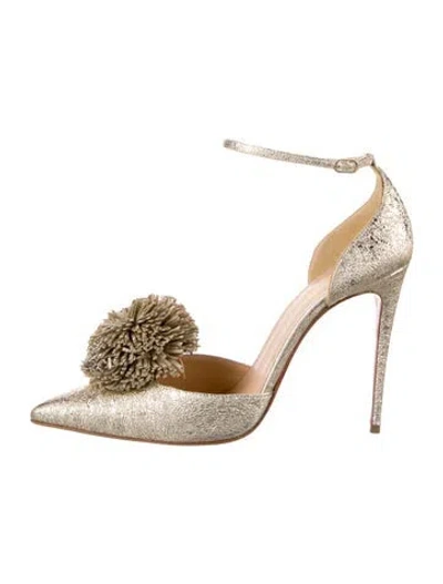 Pre-owned Christian Louboutin Leather Pom-pom Embellishments D'orsay Pumps