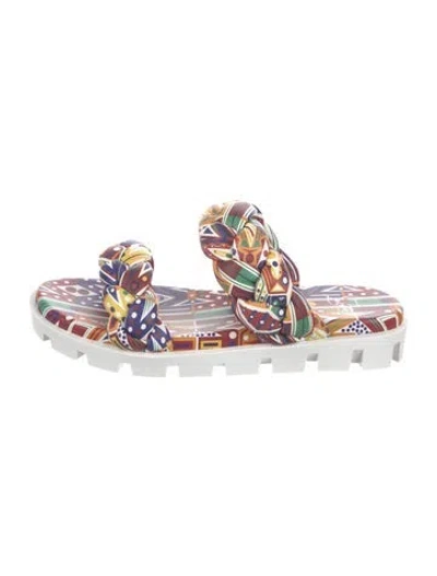 Pre-owned Christian Louboutin Leather Printed Gladiator Sandals In Multi