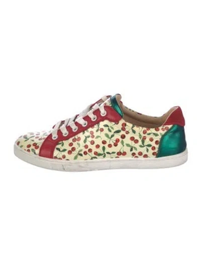 Pre-owned Christian Louboutin Leather Printed Sneakers