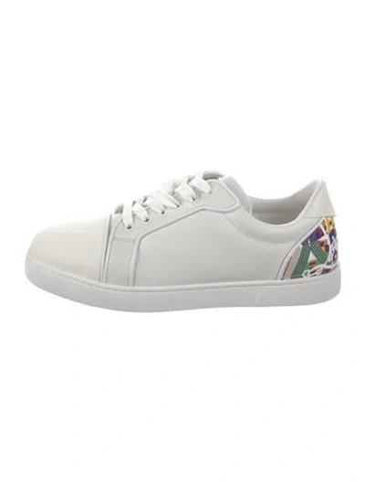 Pre-owned Christian Louboutin Leather Printed Sneakers W/ Tags In White
