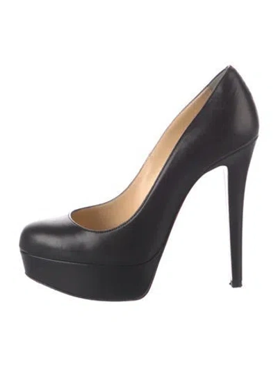 Pre-owned Christian Louboutin Leather Pumps In Black