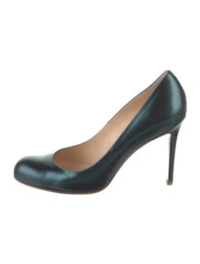Pre-owned Christian Louboutin Leather Pumps In Blue