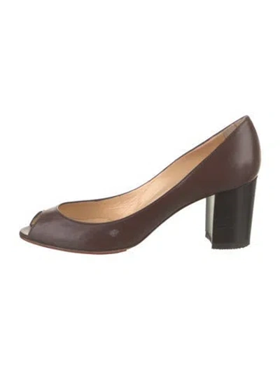 Pre-owned Christian Louboutin Leather Pumps In Brown