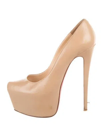 Pre-owned Christian Louboutin Leather Pumps In Neutrals