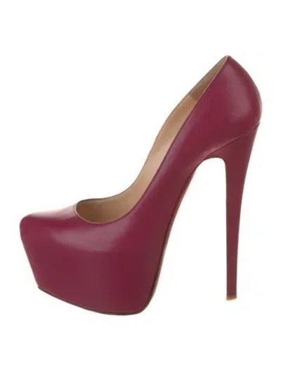 Pre-owned Christian Louboutin Leather Pumps In Pink