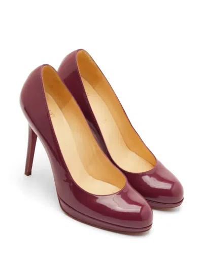 Pre-owned Christian Louboutin Leather Pumps In Purple