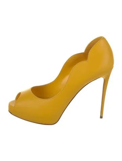 Pre-owned Christian Louboutin Leather Pumps In Yellow