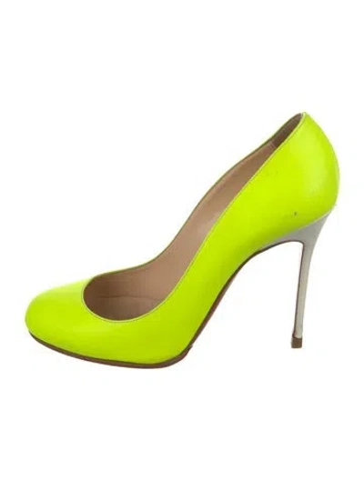 Pre-owned Christian Louboutin Leather Pumps In Yellow