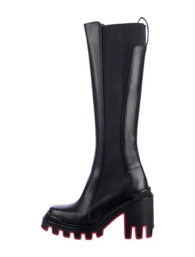 Pre-owned Christian Louboutin Leather Rain Boots In Blue