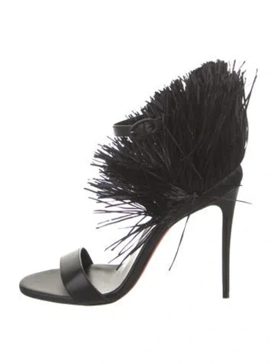 Pre-owned Christian Louboutin Leather Sandals In Black