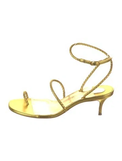Pre-owned Christian Louboutin Leather Sandals In Gold