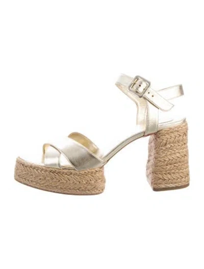 Pre-owned Christian Louboutin Leather Sandals In Gold