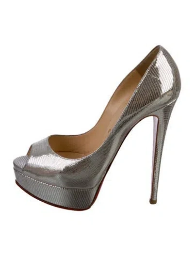 Pre-owned Christian Louboutin Leather Sandals In Silver