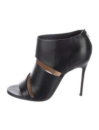Pre-owned Christian Louboutin Leather Slides In Black