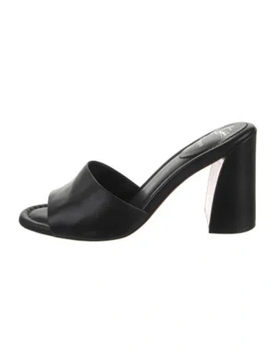 Pre-owned Christian Louboutin Leather Slides In Black