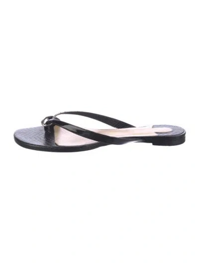 Pre-owned Christian Louboutin Leather Slides In Black
