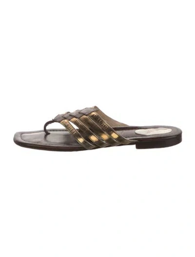 Pre-owned Christian Louboutin Leather Slides In Multi