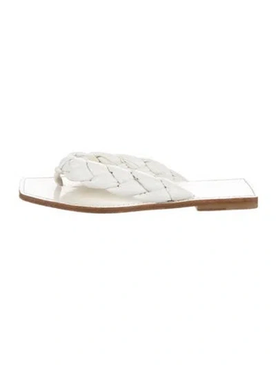 Pre-owned Christian Louboutin Leather Slides In White