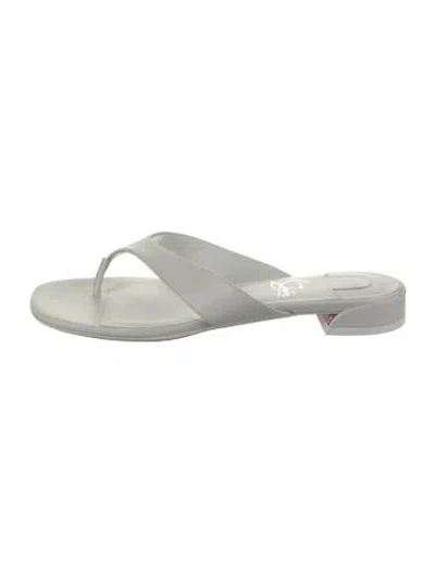 Pre-owned Christian Louboutin Leather Slides In White