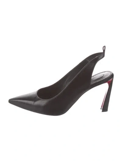 Pre-owned Christian Louboutin Leather Slingback Pumps In Black