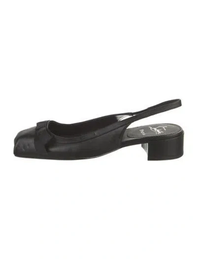 Pre-owned Christian Louboutin Leather Slingback Pumps In Black