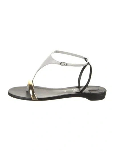 Pre-owned Christian Louboutin Leather Slingback Sandals In White