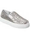 Christian Louboutin Leather Slip-on Sneaker In Grey