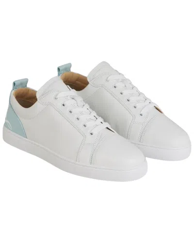 Christian Louboutin Fun Louis Junior Logo-debossed Leather Sneakers In White