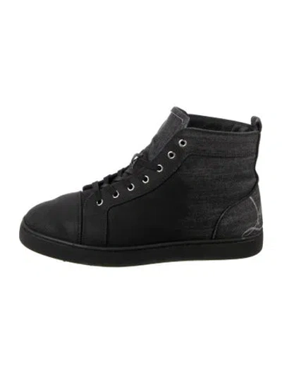 Pre-owned Christian Louboutin Leather Sneakers In Black