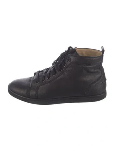 Pre-owned Christian Louboutin Leather Sneakers In Blue
