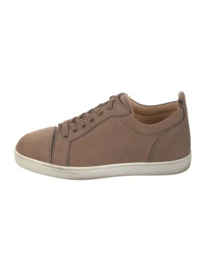 Pre-owned Christian Louboutin Leather Sneakers In Neutral