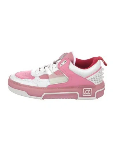 Pre-owned Christian Louboutin Leather Sneakers In Pink