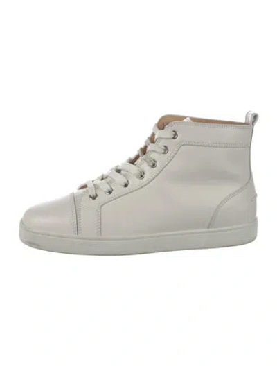 Pre-owned Christian Louboutin Leather Sneakers In White