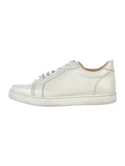 Pre-owned Christian Louboutin Leather Sneakers In White