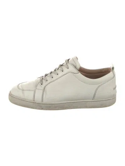 Pre-owned Christian Louboutin Leather Sneakers In White