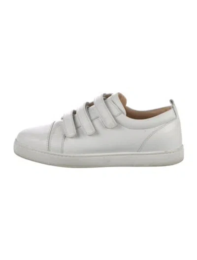 Pre-owned Christian Louboutin Leather Sneakers In White