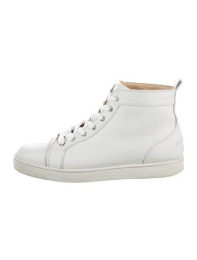 Pre-owned Christian Louboutin Leather Sneakers In White
