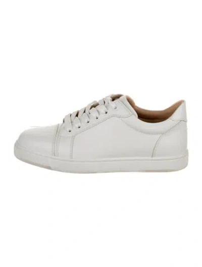 Pre-owned Christian Louboutin Leather Sneakers In White