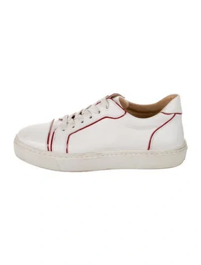 Pre-owned Christian Louboutin Leather Sneakers In White