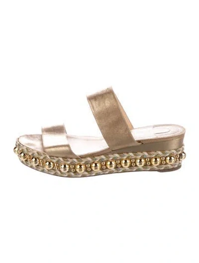 Pre-owned Christian Louboutin Leather Studded Accents Espadrilles