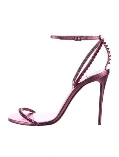 Pre-owned Christian Louboutin Leather Studded Accents Sandals