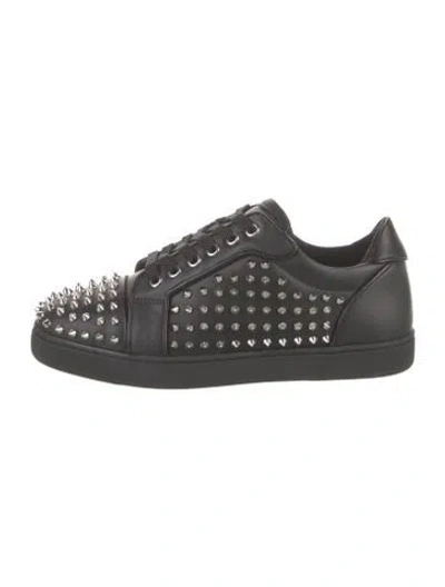 Pre-owned Christian Louboutin Leather Studded Accents Sneakers In Multi