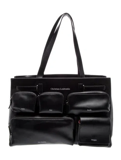 Pre-owned Christian Louboutin Leather Tactical Multi-pocket 2026 In Black