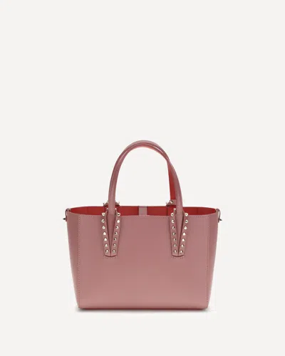 Christian Louboutin Leather Tote Bag With Spikes In Pink