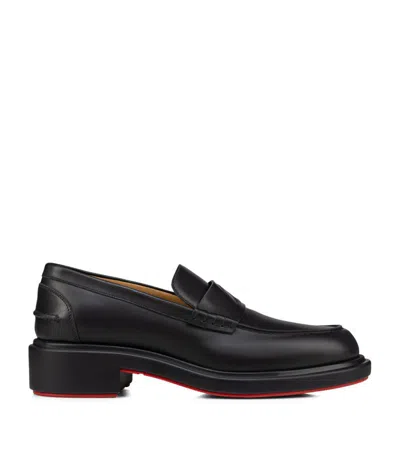 Christian Louboutin Leather Urbino Loafers In Black