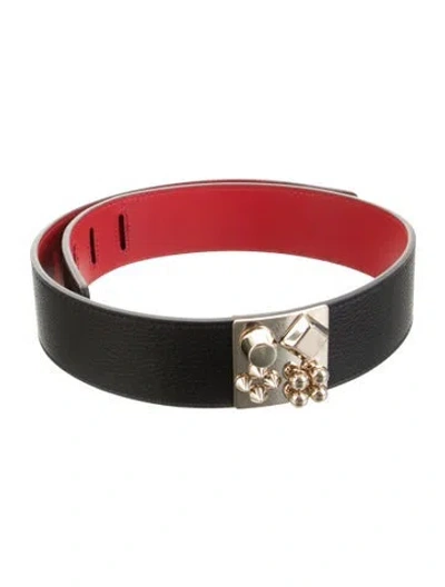 Pre-owned Christian Louboutin Leather Waist Belt In Black