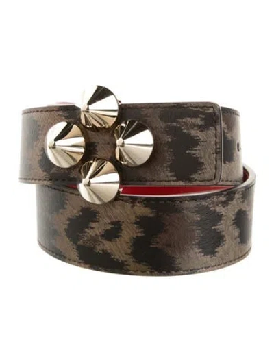 Pre-owned Christian Louboutin Leather Waist Belt In Brown