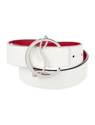 Pre-owned Christian Louboutin Leather Waist Belt In Red/white