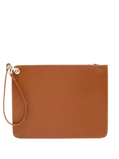 Pre-owned Christian Louboutin Leather Zip-fastening Clutch Bag In Brown