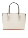 Christian Louboutin Leche Leather Cabata E/w Mini Calf Paris Loubinthesky Print Handbag In Neutral